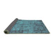 Sideview of Oriental Turquoise Industrial Rug, urb1817turq