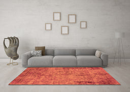 Machine Washable Oriental Orange Industrial Area Rugs in a Living Room, wshurb1817org