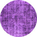 Round Oriental Purple Industrial Rug, urb1818pur