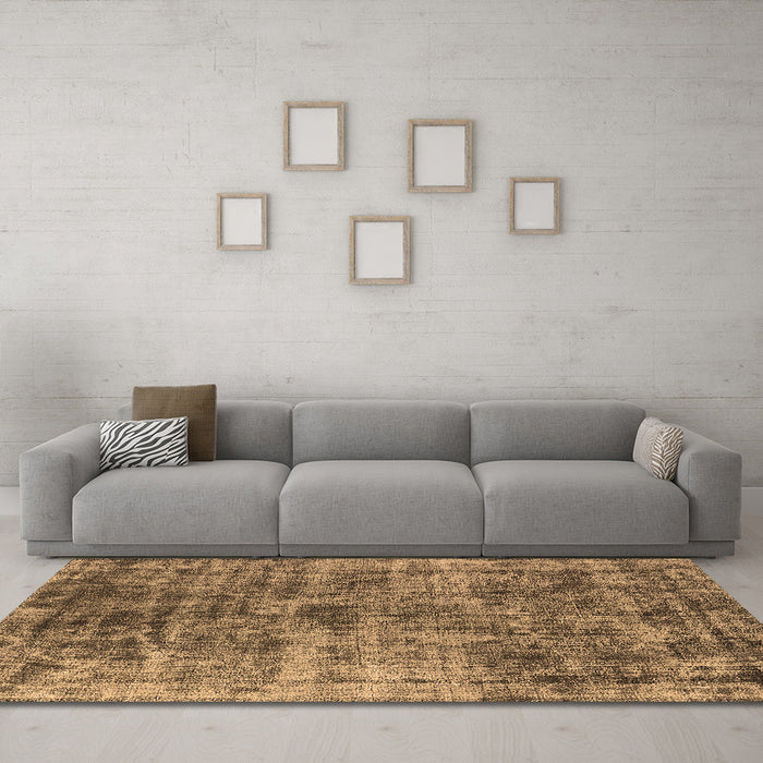 Machine Washable Oriental Brown Industrial Rug in a Living Room,, wshurb1818brn