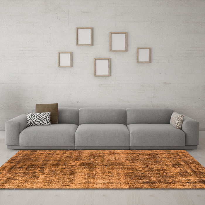 Machine Washable Oriental Orange Industrial Area Rugs in a Living Room, wshurb1818org