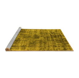 Sideview of Machine Washable Oriental Yellow Industrial Rug, wshurb1818yw