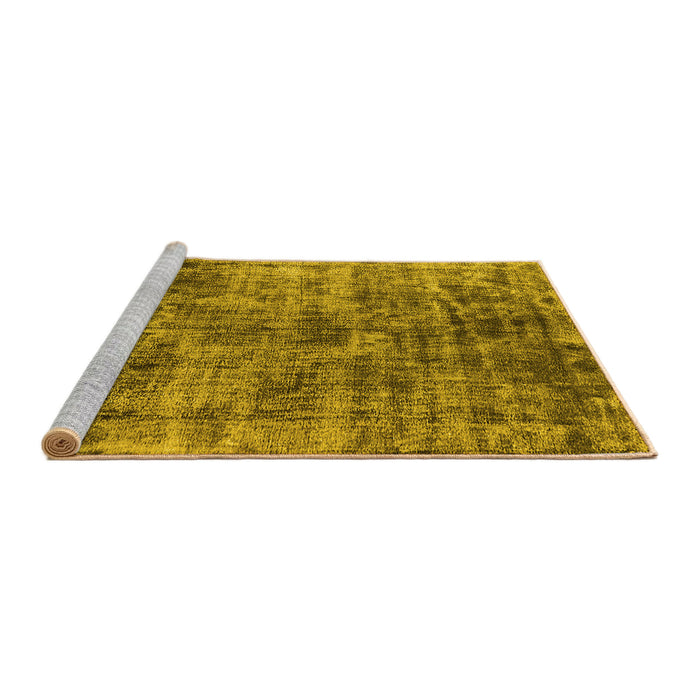 Sideview of Machine Washable Oriental Yellow Industrial Rug, wshurb1818yw