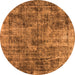 Round Oriental Orange Industrial Rug, urb1818org