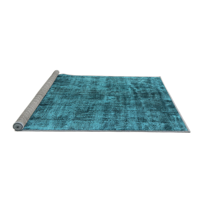 Sideview of Machine Washable Oriental Light Blue Industrial Rug, wshurb1818lblu
