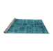 Sideview of Machine Washable Oriental Light Blue Industrial Rug, wshurb1818lblu