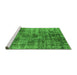 Sideview of Machine Washable Oriental Green Industrial Area Rugs, wshurb1818grn