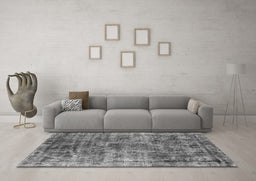 Machine Washable Oriental Gray Industrial Rug in a Living Room,, wshurb1818gry