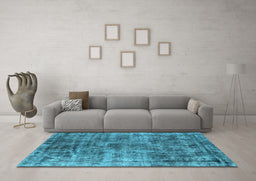 Machine Washable Oriental Light Blue Industrial Rug in a Living Room, wshurb1818lblu