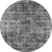 Round Oriental Gray Industrial Rug, urb1818gry