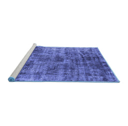 Sideview of Machine Washable Oriental Blue Industrial Rug, wshurb1818blu