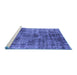 Sideview of Machine Washable Oriental Blue Industrial Rug, wshurb1818blu