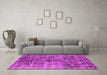 Machine Washable Oriental Pink Industrial Rug in a Living Room, wshurb1818pnk