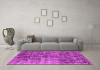 Machine Washable Oriental Pink Industrial Rug, wshurb1818pnk