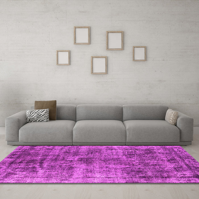 Machine Washable Oriental Pink Industrial Rug in a Living Room, wshurb1818pnk