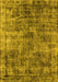 Machine Washable Oriental Yellow Industrial Rug, wshurb1818yw