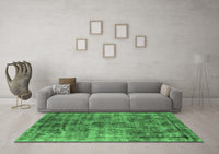 Machine Washable Oriental Emerald Green Industrial Rug, wshurb1818emgrn