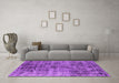 Machine Washable Oriental Purple Industrial Area Rugs in a Living Room, wshurb1818pur