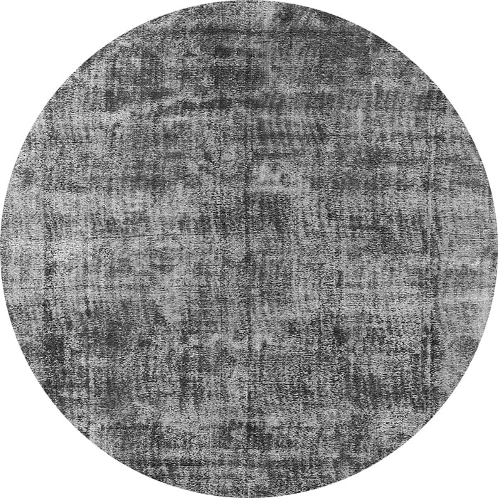 Round Machine Washable Oriental Gray Industrial Rug, wshurb1818gry
