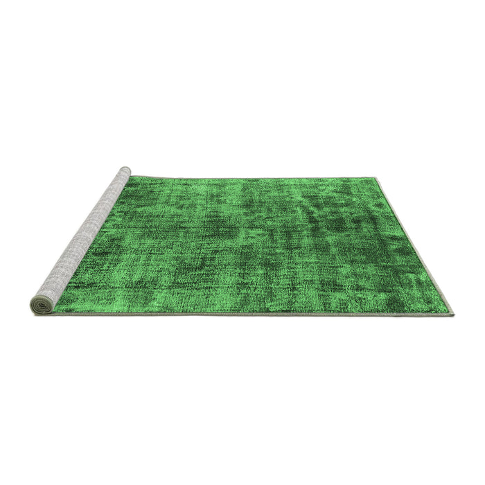 Sideview of Machine Washable Oriental Emerald Green Industrial Area Rugs, wshurb1818emgrn