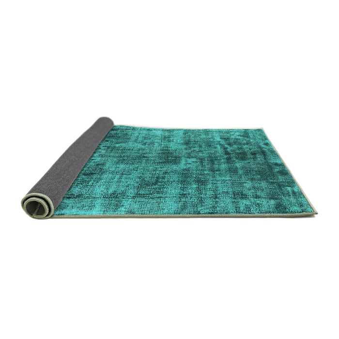 Sideview of Oriental Turquoise Industrial Rug, urb1818turq
