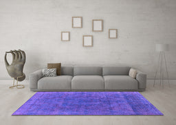 Machine Washable Oriental Purple Industrial Area Rugs in a Living Room, wshurb1819pur
