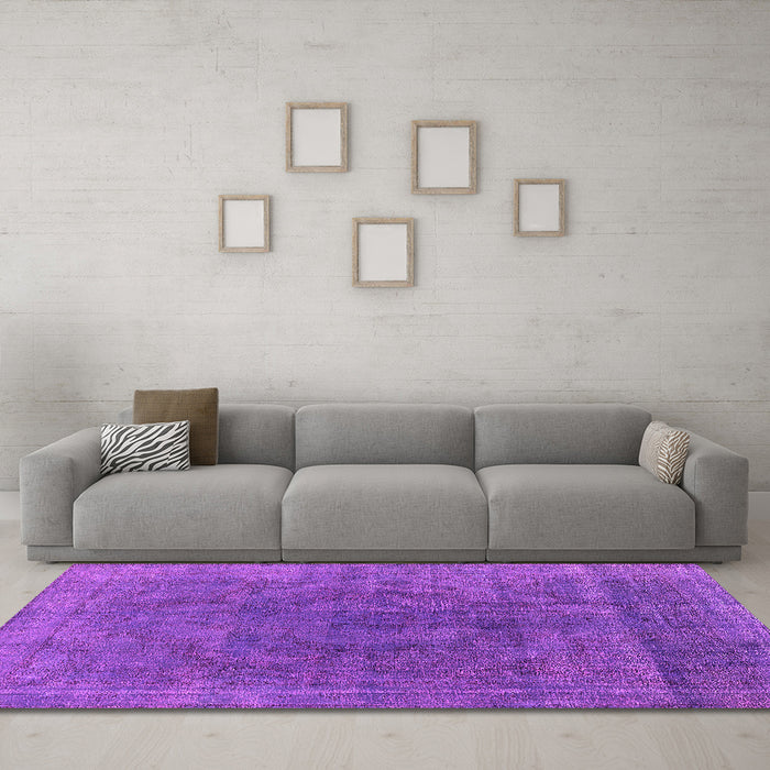 Machine Washable Oriental Pink Industrial Rug in a Living Room, wshurb1819pnk