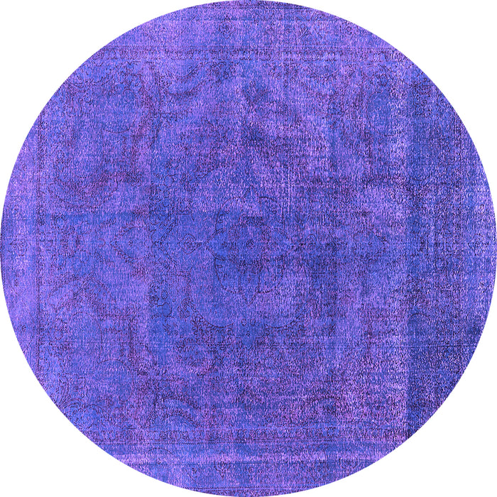 Round Oriental Purple Industrial Rug, urb1819pur