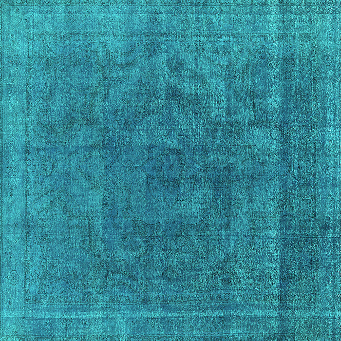 Square Oriental Turquoise Industrial Rug, urb1819turq