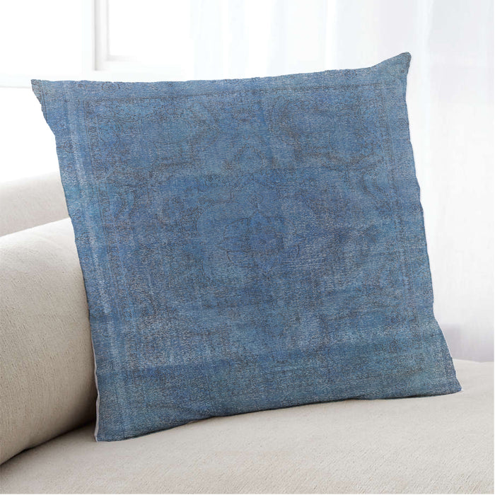 Lifestyle Image of Mid-Century Modern Urban Square Iceberg Blue Throw Pillow, 18 inch by 18 inch, pwurb1819