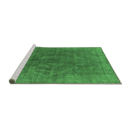 Sideview of Machine Washable Oriental Emerald Green Industrial Area Rugs, wshurb1819emgrn