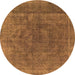 Round Oriental Orange Industrial Rug, urb1819org