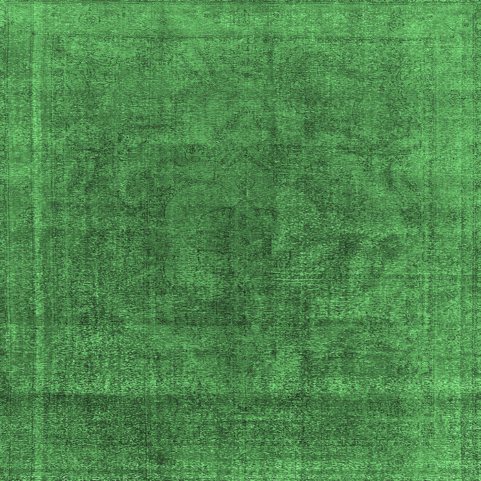 Square Oriental Emerald Green Industrial Rug, urb1819emgrn