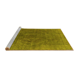 Sideview of Machine Washable Oriental Yellow Industrial Rug, wshurb1819yw