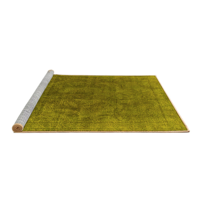 Sideview of Machine Washable Oriental Yellow Industrial Rug, wshurb1819yw