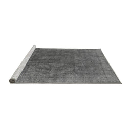 Sideview of Machine Washable Oriental Gray Industrial Rug, wshurb1819gry