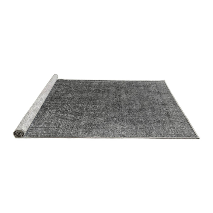 Sideview of Machine Washable Oriental Gray Industrial Rug, wshurb1819gry