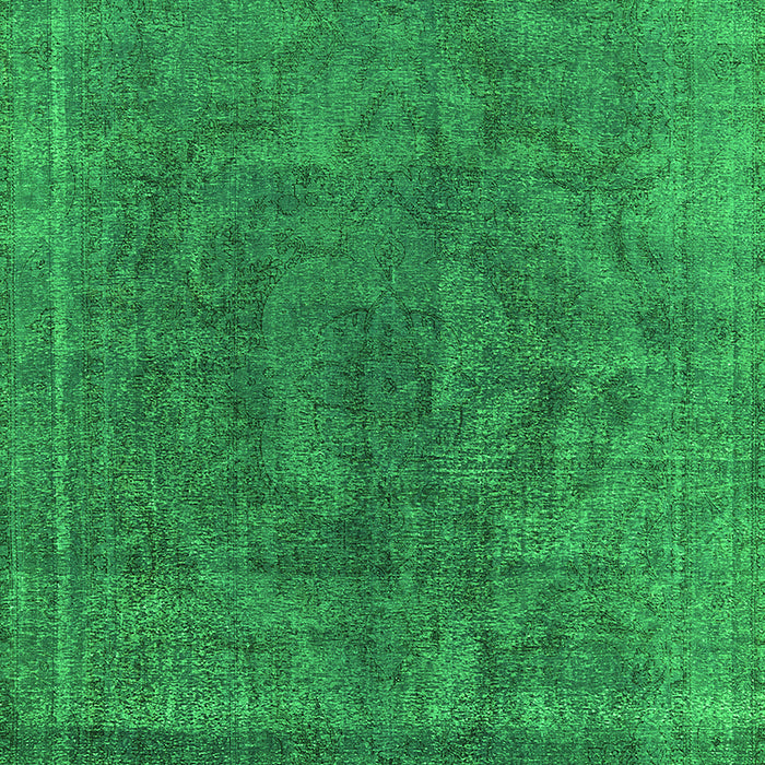 Machine Washable Oriental Green Industrial Area Rugs, wshurb1819grn
