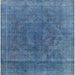 Square Mid-Century Modern Iceberg Blue Oriental Rug, urb1819