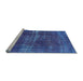 Sideview of Machine Washable Oriental Light Blue Industrial Rug, wshurb1820lblu