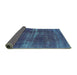 Sideview of Oriental Turquoise Industrial Rug, urb1820turq