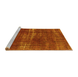 Sideview of Machine Washable Oriental Yellow Industrial Rug, wshurb1820yw