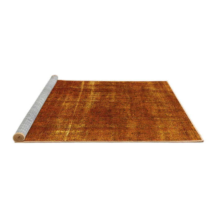 Sideview of Machine Washable Oriental Yellow Industrial Rug, wshurb1820yw