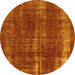 Round Oriental Yellow Industrial Rug, urb1820yw