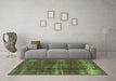 Machine Washable Oriental Green Industrial Area Rugs in a Living Room,, wshurb1820grn