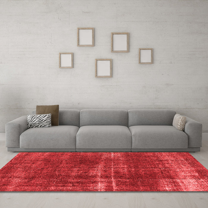 Industrial Red Washable Rugs