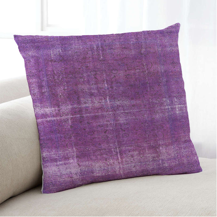 Lifestyle Image of Mid-Century Modern Urban Square Medium Orchid Purple Throw Pillow, 18 inch by 18 inch, pwurb1820