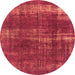 Round Machine Washable Oriental Orange Industrial Area Rugs, wshurb1820org