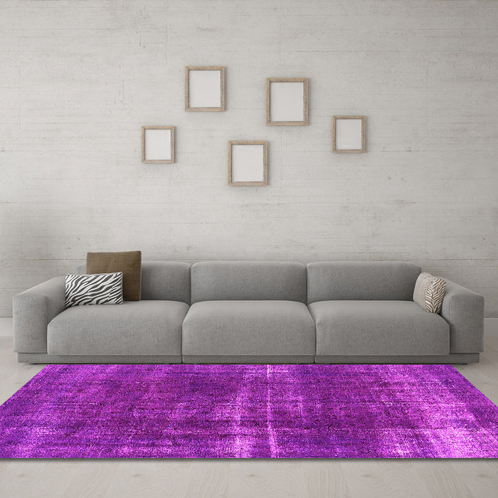Machine Washable Oriental Pink Industrial Rug in a Living Room, wshurb1820pnk