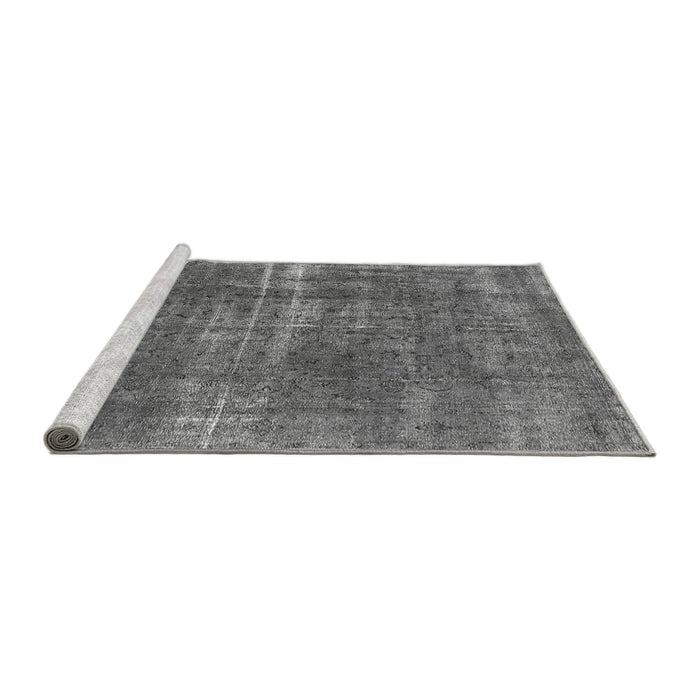 Sideview of Machine Washable Oriental Gray Industrial Rug, wshurb1820gry